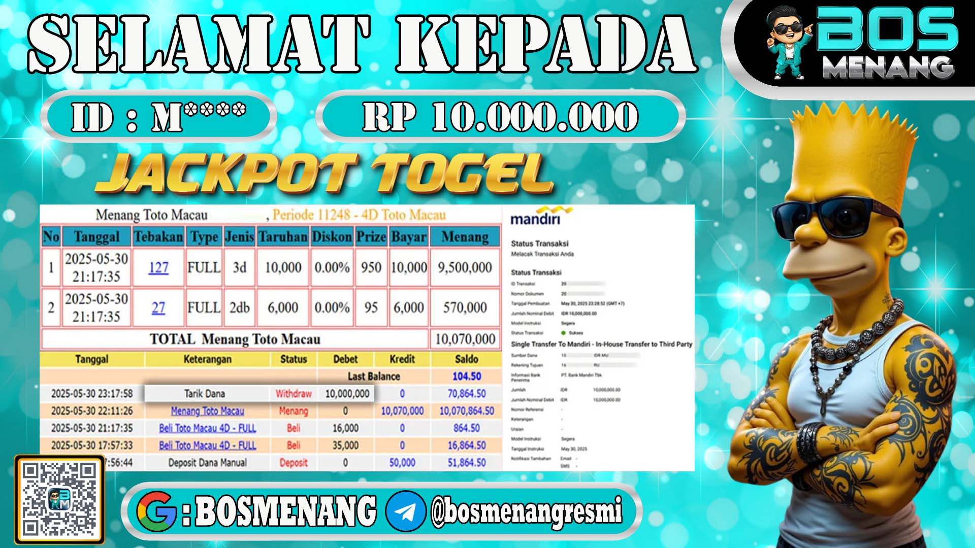 jackpot pembayaran togel toto macau member BOSMENANG