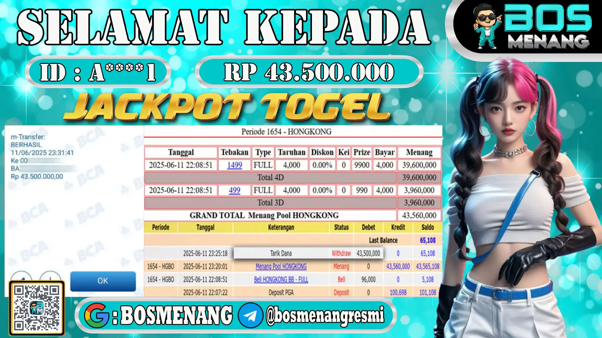 bukti pembayaran jp togel pasaran hongkong member BOSMENANG