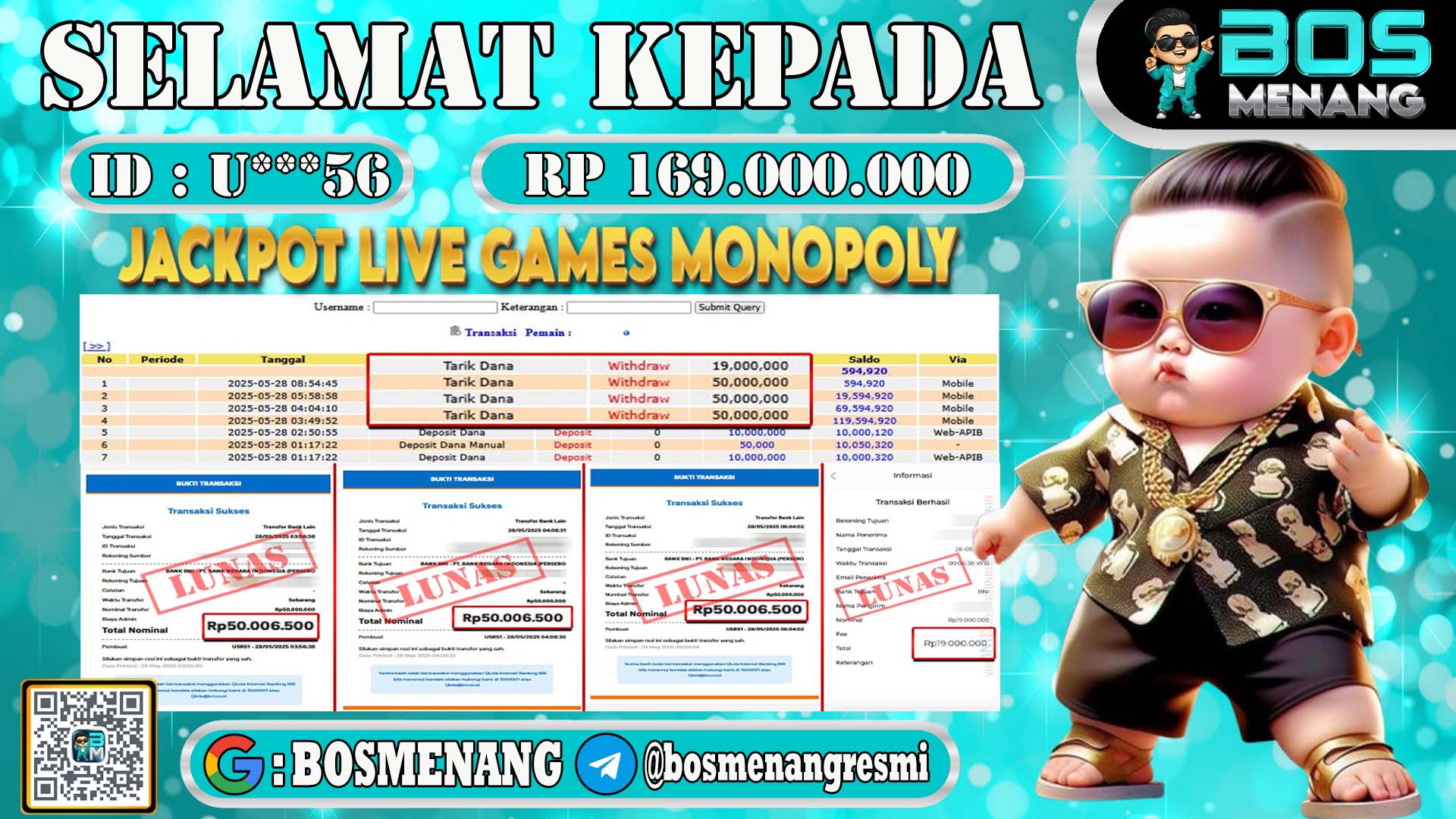 bukti jackpot live games Monopoly member BOSMENANG